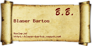 Blaser Bartos névjegykártya